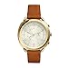 Fossil Women's Accomplice Stainless Steel and Leather Hybrid Smartwatch, Color: Gold, Tan (Model: FTW1201)