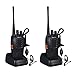 Baofeng Walkie Talkies Rechargable Long Range Walkie Talkie for Adults Two Way Radio Set 16 Channel 5 km Range 400-470MHz Handheld Walky Talky Transceiver with Batteries Earpiece (Pack of 2)