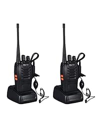 Walkie Talkie Baofeng Walkie Talkie recargable de largo alcance para adultos Juego de radio bidireccional 16 Canal 5 Alcance de 5 km 400-470 MHz Transceptor de mano Walky Talky con baterías Auricular (paquete de 2)