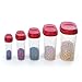 Bellaware Red Cereal Keeper, Plastic Cereal Containers, Set of 5