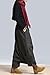 Mordenmiss Women's Drop Crotch Pants Linen Harem Drape Capri Culottes Style 2 Blackish Green