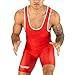 Elite Sports Men's Wrestling Singlets, Standard Singlet for Men Wrestling Uniform (Red, Small)