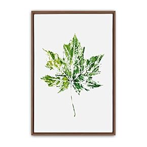 signwin Framed Canvas Wall Art Green Leaves Canvas...