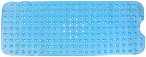 Extra Long Bathtub Mats with Bathroom,Non Slip Safety Non-Toxic Suction Cup Bath Shower Rectangular PVC Mat (blue)