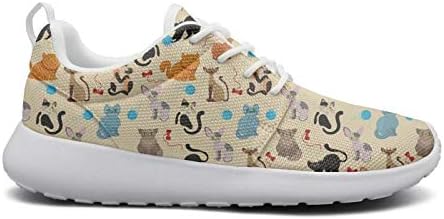 Tasbon for Women Persian Cat and Sphynx Play Ball Ultra Lightweight Breathable Mesh Athleisure Walking Shoes