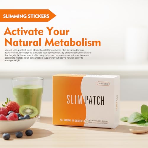 30 Natural Slimming Navel Patches - Abdominal Patch Burns Fat and Reduces Waist, Easy Application Treatment for Shaping Abdomen and Belly