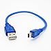 JIUWU Blue Short USB 2.0 A Male to Mini 5Pin B Male Data Charging Cable 30cm