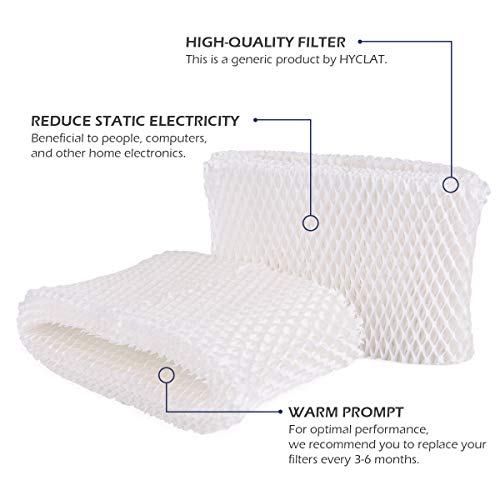 HYCLAT Compatible Humidifier Replacement Filter 2 in Pack for Honeywell HAC-504,Applicable to Honeywell HCM-600, HCM-710, HCM-300T & HCM-315T and Other Cool Mist Models