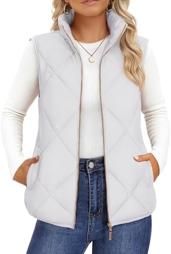 Amazon.com: YUCOLEN Women's Quilted Puffer Vest with Inner Pockets