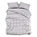 PURE ERA Solid Cotton Ultra Soft Heather Jersey Knit Home Bedding 3 Pieces Duvet Cover Set,1 Comforter Cover and 2 Pillow Shams Incanus King Size