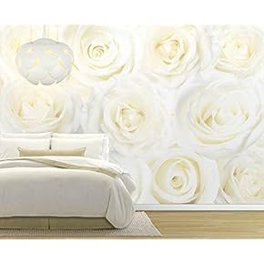 BRAND_NAMECreamy and Soft Rose Pattern Pastel Wall Mural