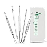 Comedone Extractor for Blackheads, Blemish, Pimples, Acne, Whitehead and More! 5 High Quality Skincare Tools with a Premium Case Included! 100% Money Back Guarantee! Best Blackhead Remover!