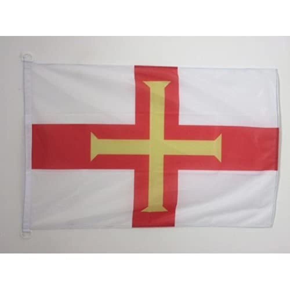 AZ FLAG - Guernsey Nautical Flag - 18'' x 12'' - For Outdoor and Boat - British Banner Knitted Polyester with Two Plastic Rings - Vivid Colors - 12x18 in - 45x30 Cm
