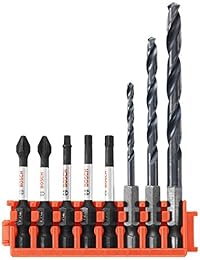 Bosch ccsddv08 8piece sistema de carcasa rígida con Black óxido Drill & Drive Bits con clip para personalizado de impacto