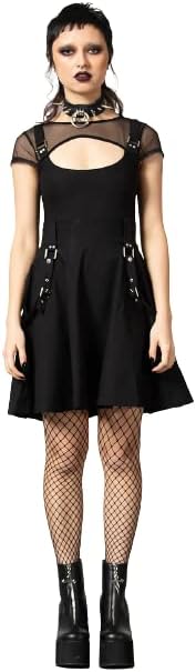 emo skater dress VTG 90s Black Skater Dress XS/S Emo Grunge Punk Scene Mall Goth Alt Y2K
