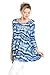 Frumos Womens Tunic Round Neck 3/4 Sleeve Top Navy Wave X-Large