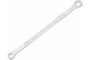 HARFINGTON Double Head Box End Wrench 8 x 9mm 45# Steel Nickel Plating 0 Degree Offset Extra Long Box End Spanner Hand Tool w