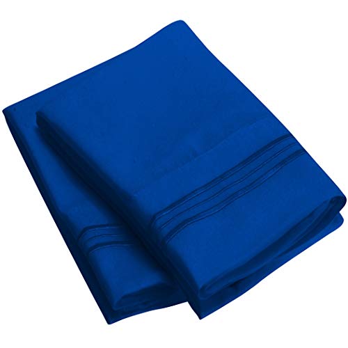 Mellanni Luxury Pillowcase Set - Brushed Microfiber 1800 Bedding - Wrinkle, Fade, Stain Resistant - Hypoallergenic (Set of 2 Standard Size, Imperial Blue)