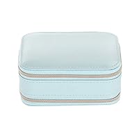 aXXcssqw9b Jewelry Display Box - Portable Double-Sided Waterproof Jewelry Storage Box Travel Organizer Display Holder Case Gift Blue