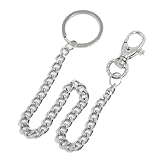 12.2" Long Silver Tone Metal Lobster Clasps Closure Keyring Keychain