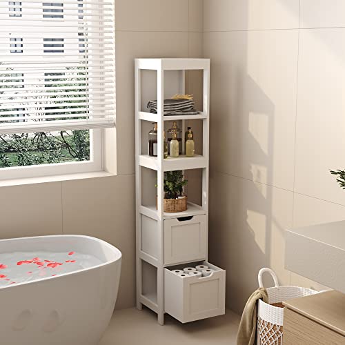 HOMEFORT Bathroom Storage Slim Tall Narrow Floor