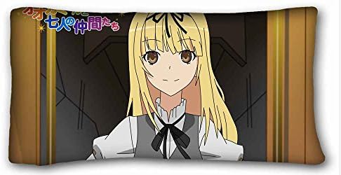 Generic Personalized ( Anime Ookami san To Shichinin No Nakama tachi ) Custom Cotton &amp; Polyester Soft Rectangle Pillow Case Cover 20x36 inches (One Side) suitable for Queen-bed PC-White-29271