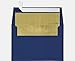 A7 Foil Lined Invitation Lined Envelopes w/Peel & Press (5 1/4 x 7 1/4) - Navy Blue w/Gold LUX Lining (50 Qty.) | Perfect for Invitations, Announcements, Sending Cards, 5x7 Photos | 60lb. Paper