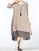 Mordenmiss Women's New Plaid Layers Irregular Hem Dress 1X Khaki