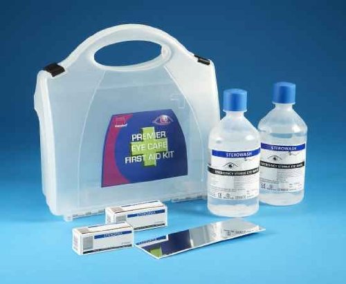 Premier Eyewash Station 2 x 500ml + Eye pads In Carry Case With Mirror