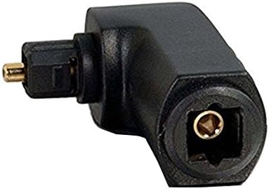 Duttek Right Angle Toslink Adaptor, 360 Degree Rotatable Digital Optical Audio Cable Adapter Converter Male to Female