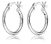 2mm Sterling Silver Hoop Earrings Set 4 Pairs (15mm 20mm 25mm 30mm)