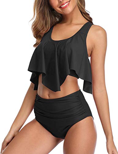 2 Firpearl+Waisted+Flounce+Swimsuits+Bathing