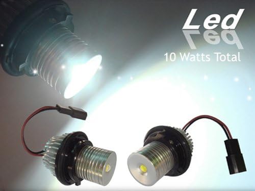 10 Watts BMW 1 5 6 7 Series X3 X5 LED 7000K Xenon Angel Eyes Bulbs Kit