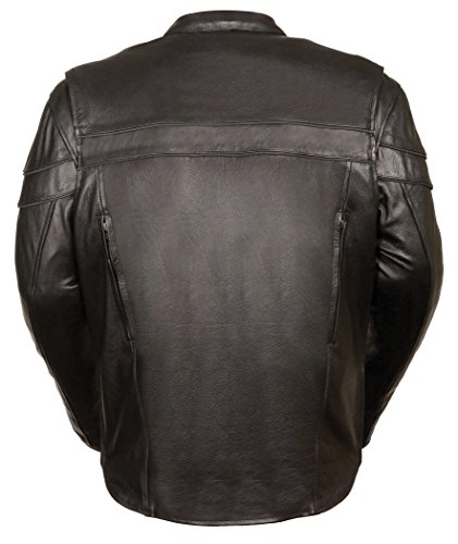 Milwaukee Men's Sporty Scooter Crossover Leather Jacket (Black, 4X-Large)