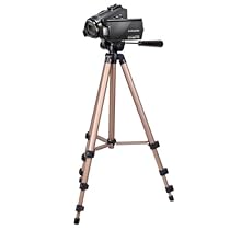 Portable Aluminium DURAGADGET Professional Quality Portable Anti Shake Adjustable Tripod with Non-Slip Rubber Feet for Samsung HMX-F90, Sony Handycam CX190, Sony Handycam PJ200 Full HD Camcorder with Built-in Projector - Black, Sony HandyCam XR260
