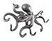 Cast Iron Octopus Hook 11 Inch - Decorative Sealife Metal Wall Hook