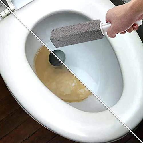 PUMIE Toilet Bowl Ring Remover, 1-Pack Pumice Stone Tough Stain Cleaner, Pumice Stone with Handle, Scouring Stick for Cleaning Toilet Rings, Bowls, Hard Water Stains & Sink, Safe for Porcelain - TBR6
