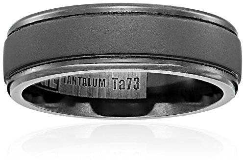 Tantalum 7mm comfort-fit wedding band with matte finish…