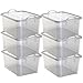 Life Story 6-Pack Stackable Home Storage Box Lidded Containers w/Lids, 55 Qt., Clear