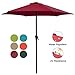 COBANA 7.5ft Patio Umbrella Outdoor Table Market Umbrella with Push Button Tilt/Crank, 6 Ribs, Red