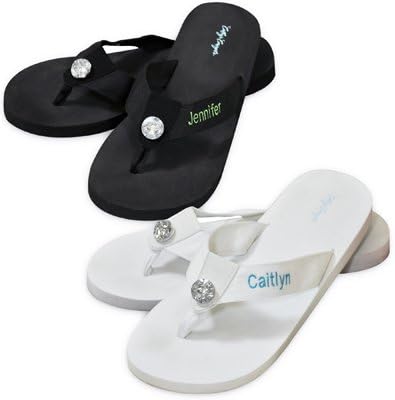 Personalized flip flops, Black, Small(5/6)
