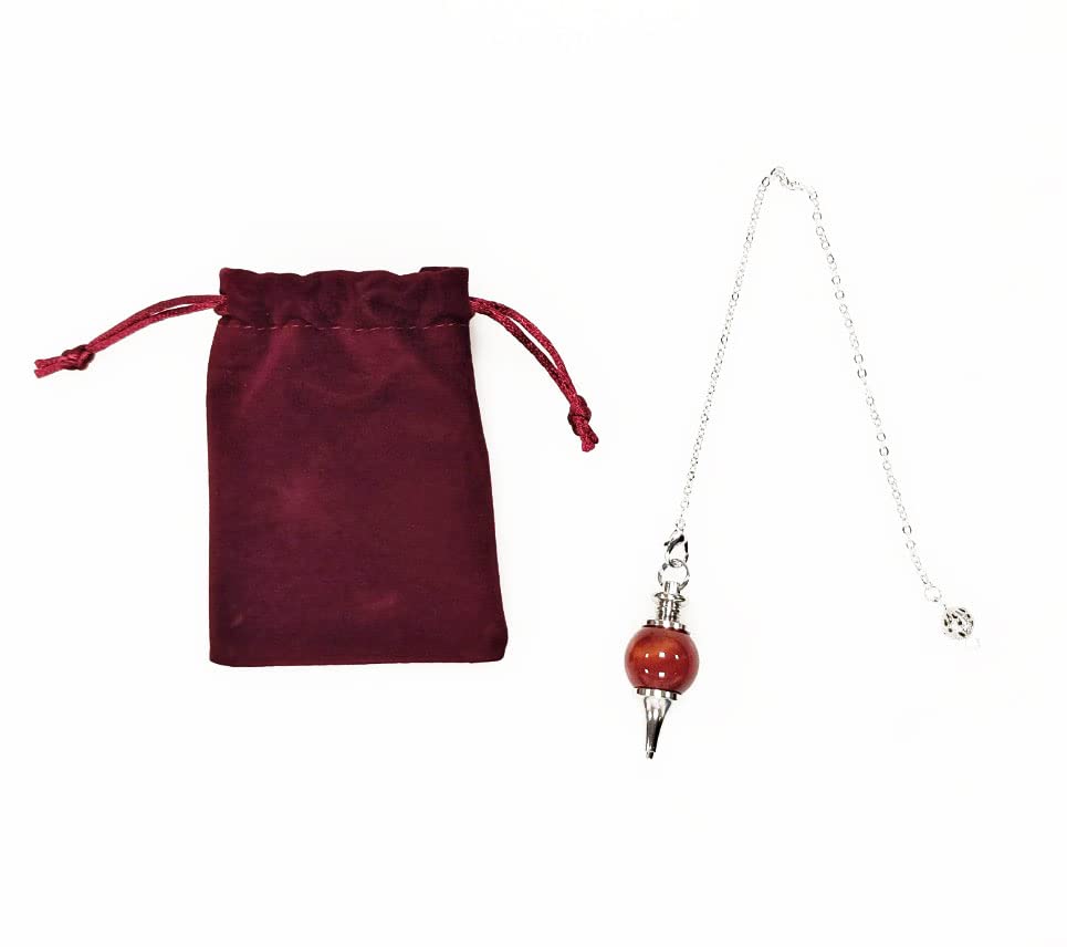 Pandiui23 Amethyst Crystal Pendulum, Hexagonal Vintage Pendulum for Dowsing, Chakra, Radiesthesia (Amethyst, Red Agate)