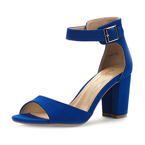 Dream pairs women s hher royal blue low heel pump sanda…
