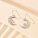 Sterling Silver Round Cubic Zirconia Crescent Moon & Star Dangle Earrings Star Jewelry for Women Mom