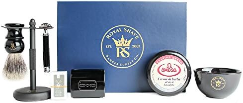 RoyalShave All Black Shaving Set- Essential Wet Shave Kit