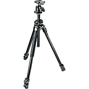 Manfrotto MK290DUA3-BHUS Dual Aluminum 3-Section Tripod Kit with Ball Head ,Black