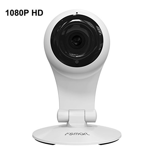 Fsmart 1080P Wireless Security Camera Home Surveillance System With Two Way Audio /Night Vision/Motion Detection - Wifi Camera (White)