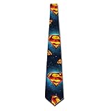 AALEXXJI1 Men's Super Man Logo Skinny Ties White