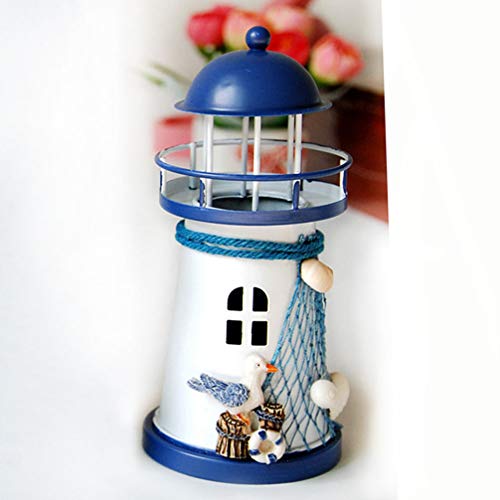 SUPVOX 4pcs Nautical Lighthouse Tealight Candle Holder Led Beach Light
