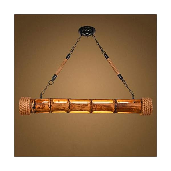 HYQJUNE Vintage Hanfseil Bamboo Pendelleuchten Retro Seilleuchte Kronleuchter HÃ¤ngeleuchten HÃ¤ngend HÃ¤ngelampe HÃ¶henverstellbar E27 Industrial HÃ¤ngeleuchten Handgewebt Lampen Lampe Leuchte – Bild 6
